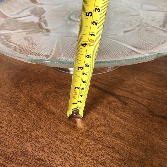 Arcoroc, France, FLEUR, Clear, Glass, Cake Stand, Vintage, 12.5" Nice Condition - Picture 10 of 11